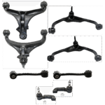 TrueDrive 8-Piece Kit Front, Driver and Passenger Side, Upper and Lower Control Arm, includes (4) Control Arm, (2) Sway Bar Link, and (2) Tie Rod End