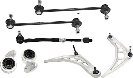 TrueDrive 8-Piece Kit Front, Driver and Passenger Side, Lower Control Arm, includes (2) Control Arm, (1) Control Arm Bushing, (2) Sway Bar Link, and (2) Tie Rod Assembly