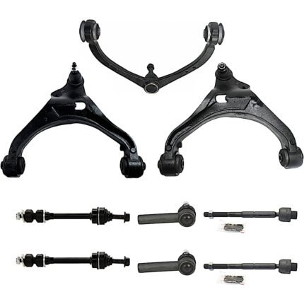 TrueDrive 9-Piece Kit Front, Driver and Passenger Side, Upper and Lower Control Arm, includes (3) Control Arm, (2) Sway Bar Link, and (4) Tie Rod End