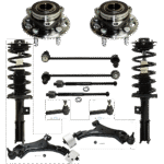 TrueDrive 12-Piece Kit Fully Loaded Strut with Control Arm, Sway Bar Link, Tie Rod End, and Wheel Hub