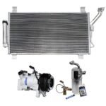 DriveMotive 3-Piece Kit A/C Compressor, 7-Groove Pulley, includes A/C Condenser, and A/C Service Kit (A/C Expansion Valve, A/C Expansion Valve, A/C Receiver Drier, and A/C O-Ring and Gasket Seal Kit)