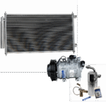 DriveMotive 3-Piece Kit A/C Compressor, 6-Groove Pulley, includes A/C Condenser, and A/C Service Kit (A/C Expansion Valve, A/C Receiver Drier, and A/C O-Ring and Gasket Seal Kit)