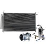 DriveMotive 3-Piece Kit A/C Compressor, 6-Groove Pulley, includes A/C Condenser, and A/C Service Kit (A/C Expansion Valve, A/C Receiver Drier, and A/C O-Ring and Gasket Seal Kit)