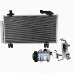 DriveMotive 3-Piece Kit A/C Compressor with A/C Condenser, and A/C Service Kit (A/C Expansion Valve, A/C O-Ring and Gasket Seal Kit, and Drier Desiccant Element), 6-Groove Pulley, Sedan