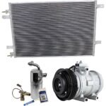 DriveMotive 3-Piece Kit A/C Compressor, 6-Groove Pulley, includes A/C Condenser, and A/C Service Kit (A/C Accumulator, A/C Orifice Tube, and A/C O-Ring and Gasket Seal Kit)