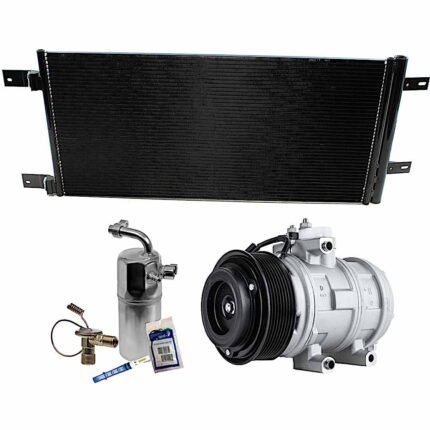 DriveMotive 3-Piece Kit A/C Compressor, 8-Groove Pulley, includes A/C Condenser, and A/C Service Kit (A/C Expansion Valve, A/C O-Ring and Gasket Seal, and Drier Desiccant Element)