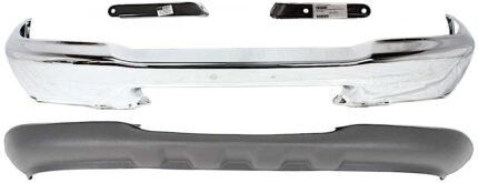 Replacement 4-Piece Kit, Front Bumper, Chrome, Includes (1) Bumper, (2) Bumper Bracket, and (1) Valance