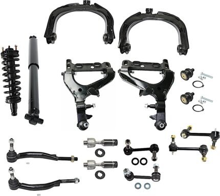 TrueDrive 18-Piece Kit Control Arms with Ball Joints, Loaded Strut, Shock Absorber, Sway Bar Links, and Tie Rod Ends