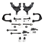 TrueDrive 14-Piece Kit Front, Driver and Passenger Side, Inner and Outer, Upper and Lower Control Arm, includes (4) Ball Joint, (4) Control Arm, (2) Sway Bar Link, and (4) Tie Rod End