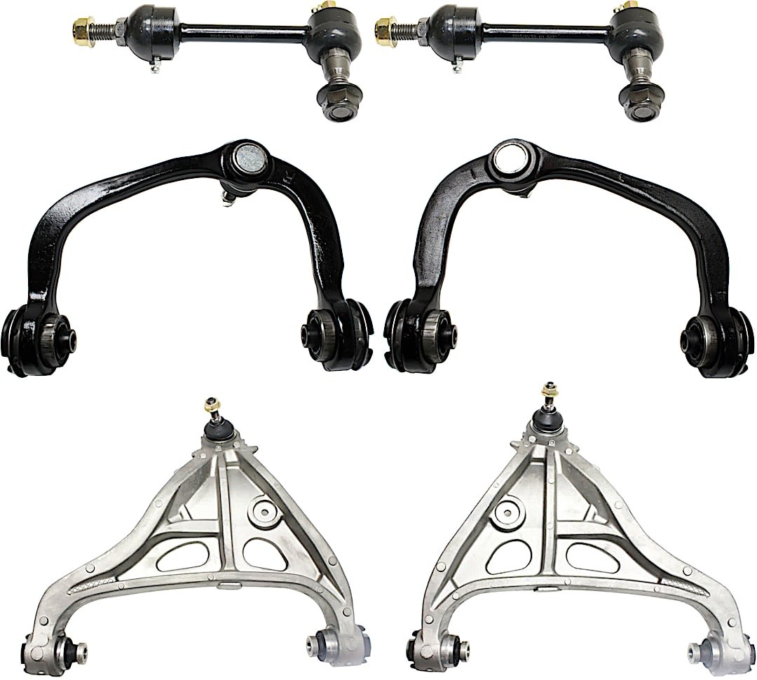 kit-070224-c216_1.jpg TrueDrive 6-Piece Kit Front, Driver and Passenger Side, Upper and Lower Control Arm, includes (4) Control Arm and (2) Sway Bar Link - Image 1