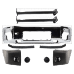 Replacement 9-Piece Kit, Front, Driver and Passenger Side Bumper, Chrome, Includes (1) Bumper, (2) Bumper Bracket, (2) Bumper End, (2) Bumper Trim, and (2) Fog Light Cover - Image 23