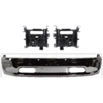 Replacement 3-Piece Kit, Front, Driver and Passenger Side Bumper, Chrome, Includes (1) Bumper and (4) Bumper Bracket