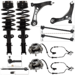 TrueDrive 11-Piece Kit Front, Driver and Passenger Side, Lower, Inner and Outer Shock Absorber and Strut Assembly with Control Arms, Sway Bar Links, Tie Rod Ends, and Wheel Hubs