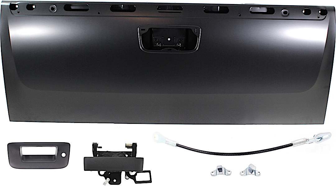 kit-071017-46_1.jpg Replacement 7-Piece Kit Tailgate, Primed, Includes (1) Tailgate, (2) Tailgate Cable, (2) Tailgate Handle, and (1) Tailgate Hinge - Image 1