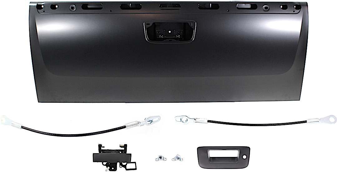 kit-071017-66_1.jpg Replacement 7-Piece Kit Tailgate, Primed, Includes (1) Tailgate, (2) Tailgate Cable, (2) Tailgate Handle, and (1) Tailgate Hinge - Image 1