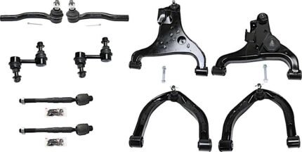 TrueDrive 10-Piece Kit Front, Driver and Passenger Side, Upper and Lower Control Arm Kit, Includes (4) Control Arm, (2) Sway Bar Link, and (4) Tie Rod End