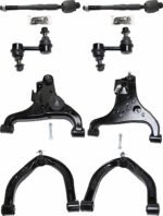 TrueDrive 8-Piece Kit Front, Driver and Passenger Side, Upper and Lower Control Arm Kit, Includes (4) Control Arm, (2) Sway Bar Link, and (2) Tie Rod End