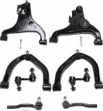TrueDrive 8-Piece Kit Front, Driver and Passenger Side, Upper and Lower Control Arm Kit, Includes (4) Control Arm, (2) Sway Bar Link, and (2) Tie Rod End