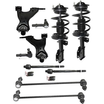 TrueDrive 10-Piece Kit Front, Driver and Passenger Side, Lower Control Arm Kit, Includes (2) Control Arm, (2) Loaded Strut, (2) Sway Bar Link, and (4) Tie Rod End