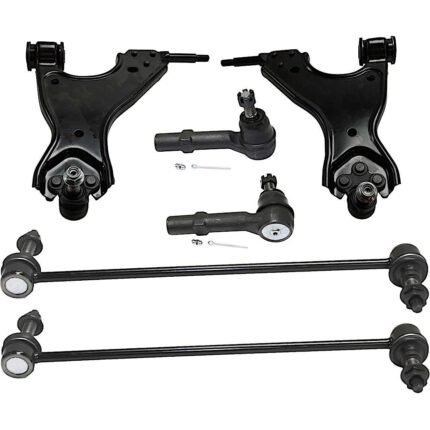 TrueDrive 8-Piece Kit Front, Driver and Passenger Side, Lower Control Arm Kit, Includes (2) Control Arm, (2) Sway Bar Link, and (4) Tie Rod End