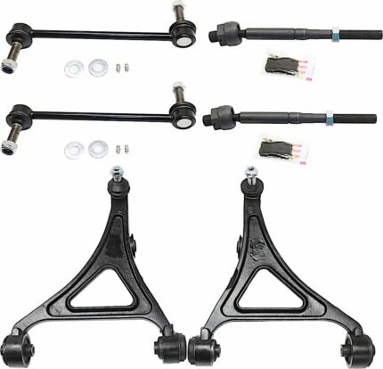 TrueDrive 6-Piece Kit Front, Driver and Passenger Side, Lower Control Arm Kit, Includes (2) Control Arm, (2) Sway Bar Link, and (2) Tie Rod End