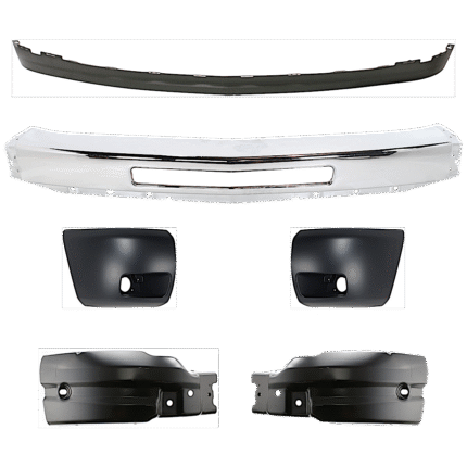 Replacement 6-Piece Kit, Front Bumper, Chrome, Includes (1) Bumper, (4) Bumper End, and (1) Valance