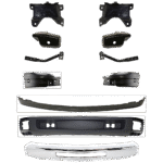 Replacement 13-Piece Kit, Front Bumper, Chrome, Includes (1) Bumper, (6) Bumper Bracket, (4) Bumper End, and (2) Valance