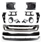 Replacement 13-Piece Kit Front Bumper, Chrome, Includes (1) Bumper, (6) Bumper Bracket, (1) Bumper Cover, (2) Fog Light, (2) Fog Light Trim, and (1) Valance
