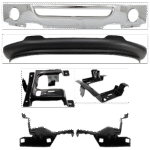 Replacement 6-Piece Kit, Front Bumper, Chrome, Includes (1) Bumper, (4) Bumper Bracket, and (1) Valance