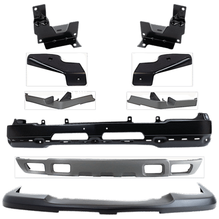 Replacement 9-Piece Kit, Front Bumper, Paint to Match, Includes (1) Bumper, (4) Bumper Bracket, (1) Bumper Cover, (2) Bumper Trim, and (1) Valance