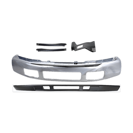 Replacement 5-Piece Kit Front Bumper, Chrome, Includes (1) Bumper, (3) Bumper Bracket, and (1) Valance