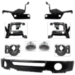 Replacement 9-Piece Kit Front Bumper, Paint to Match, Includes (1) Bumper, (4) Bumper Bracket, (2) Fog Light, and (2) Fog Light Bracket