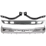 Replacement 4-Piece Kit, Front Bumper, Chrome, Includes (1) Bumper, (2) Bumper Bracket, and (1) Valance