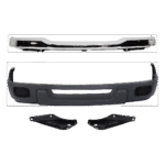 Replacement 4-Piece Kit, Front Bumper, Chrome, Includes (1) Bumper, (2) Bumper Bracket, and (1) Valance