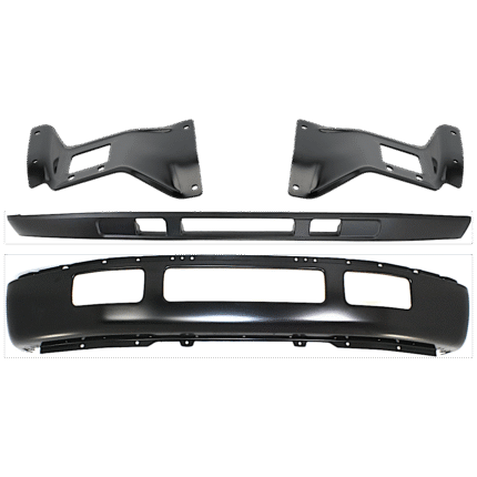 Replacement 4-Piece Kit Front Bumper, For Models With Fender Flare Holes, Paint to Match, Includes (1) Bumper, (2) Bumper Bracket, and (1) Valance