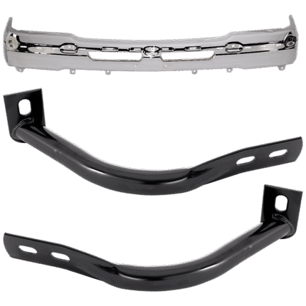 Replacement 3-Piece Kit, Front Bumper, Chrome, Includes (1) Bumper and (2) Bumper Bracket