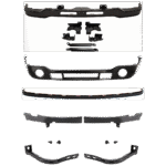 Replacement 7-Piece Kit, Front Bumper, Painted Black, Includes (1) Bumper, (2) Bumper Bracket, (1) Bumper Cover, (2) Bumper Trim, and (1) Valance