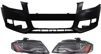 Replacement 3-Piece Kit Driver and Passenger Side HID/Xenon Headlight, Without bulb(s), OE Replacement, Includes (2) Headlight and (1) Bumper Cover