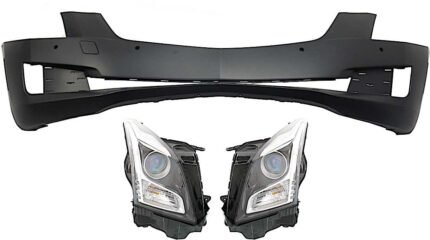 Replacement 3-Piece Kit, Driver and Passenger Side Halogen Headlight, With bulb(s), OE Replacement, Includes (2) Headlight and (1) Bumper Cover