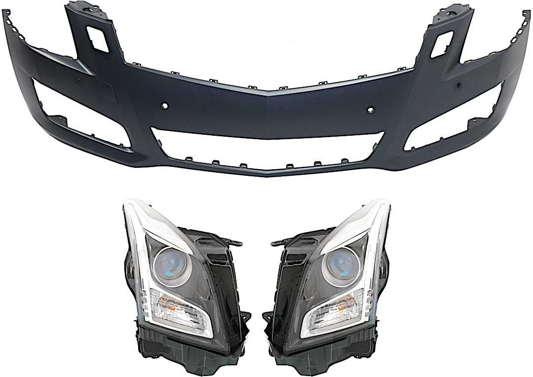 kit-071918-78_1.jpg Replacement 3-Piece Kit, Driver and Passenger Side Halogen Headlight, With bulb(s), OE Replacement, Includes (2) Headlight and (1) Bumper Cover - Image 1