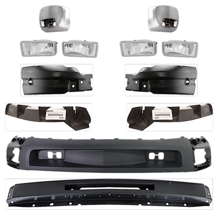 Replacement 10-Piece Kit, Front Bumper, Primed, Includes (1) Bumper, (2) Bumper Bracket, (4) Bumper End, (2) Fog Light, and (1) Valance