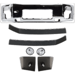 Replacement 7-Piece Kit, Front Bumper, Chrome, Includes (1) Bumper, (2) Bumper End, (2) Bumper Trim, and (2) Fog Light
