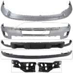 Replacement 6-Piece Kit, Front Bumper, Chrome, Includes (1) Bumper, (2) Bumper Bracket, (1) Bumper Trim, and (2) Valance
