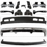Replacement 12-Piece Kit, Front Bumper, Chrome, Includes (1) Bumper, (7) Bumper Bracket, (1) Bumper Trim, (2) Fog Light, and (1) Valance