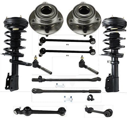 TrueDrive 12-Piece Kit Fully Loaded Strut with Control Arm, Sway Bar Link, Tie Rod End, and Wheel Hub
