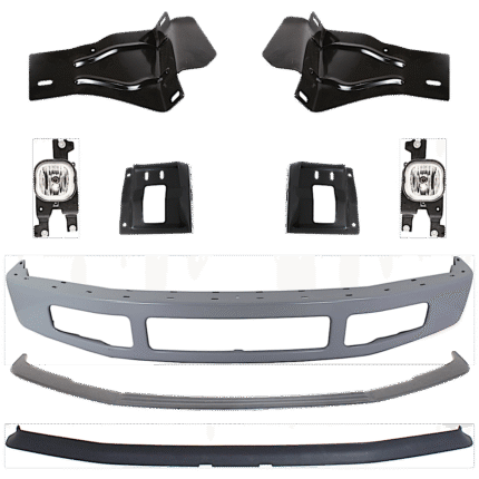 Replacement 9-Piece Kit, Front Bumper, Paint to Match, Includes (1) Bumper, (4) Bumper Bracket, (1) Bumper Trim, (2) Fog Light, and (1) Valance