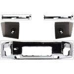 Replacement 5-Piece Kit, Front Bumper, Chrome, Includes (1) Bumper, (2) Bumper Bracket, and (2) Bumper End