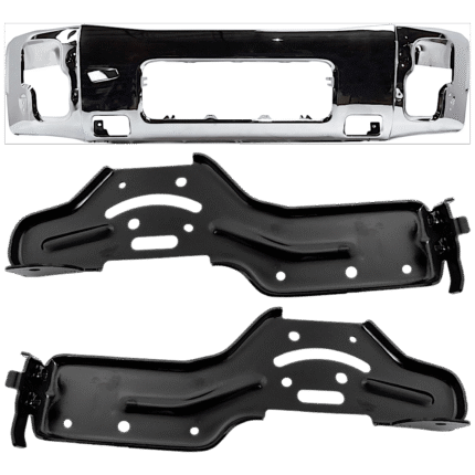 Replacement 3-Piece Kit, Front Bumper, Chrome, Includes (1) Bumper and (2) Bumper Bracket