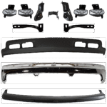 Replacement 10-Piece Kit, Front Bumper, Chrome, Includes (1) Bumper, (5) Bumper Bracket, (1) Bumper Trim, (2) Fog Light, and (1) Valance