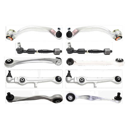 TrueDrive 10-Piece Kit Front, Driver and Passenger Side, Upper and Lower, Frontward and Rearward Control Arm with Control Arms and Tie Rod Assemblies, All Wheel Drive